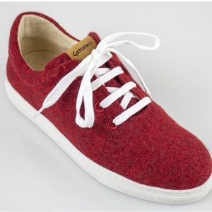 New Red Wool Gottstein Walker Sneakers, Sz 8 (Euro 38)